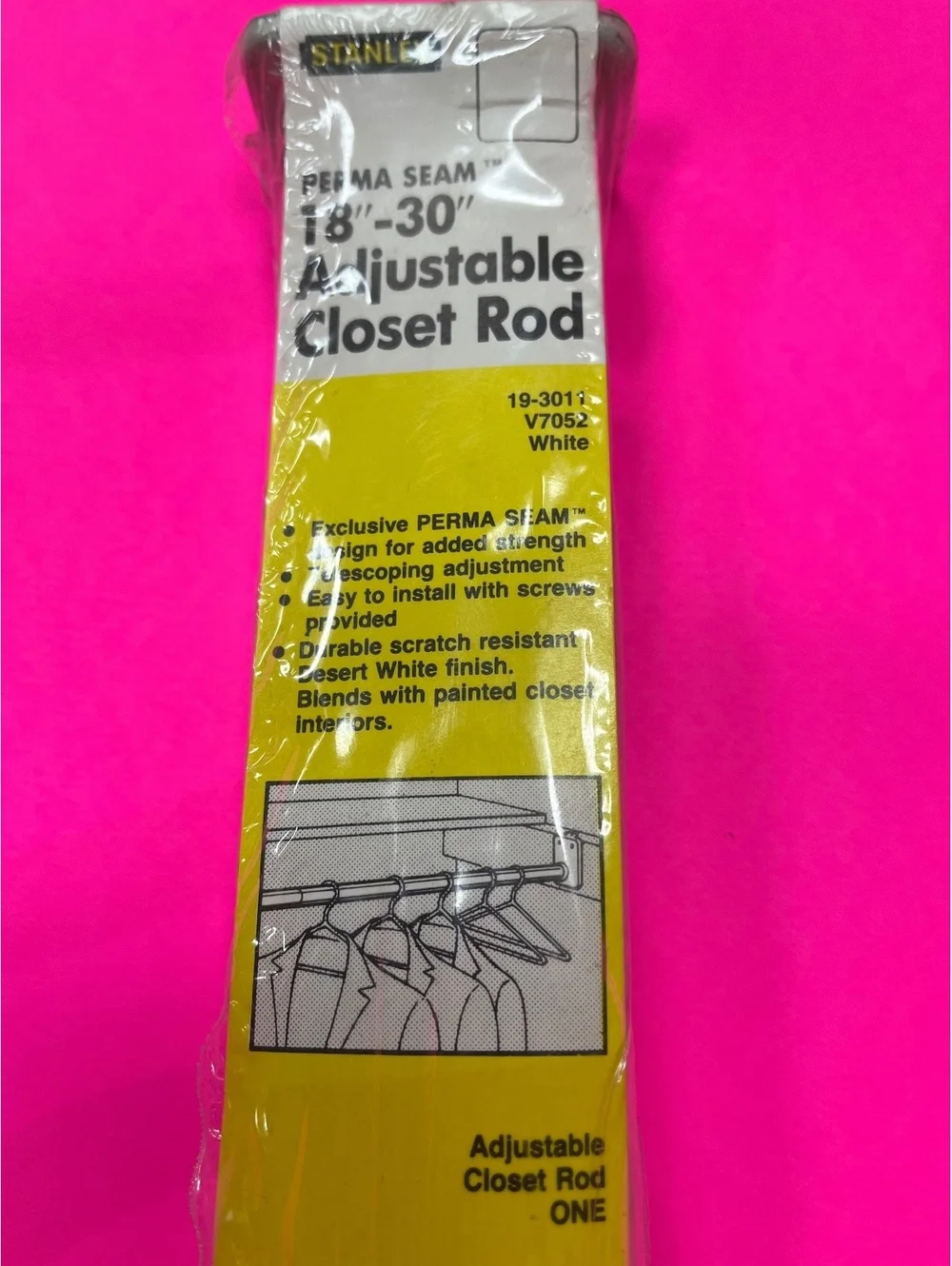 Lot of 4 Stanley Perma Seam Adjustable Closet Rod 18-30